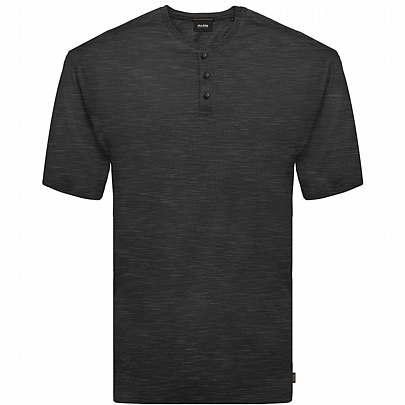 Ανδρική μπλούζα Henley σε χρώμα μαύρο