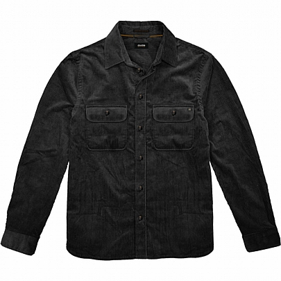 Overshirt κοτλέ δίτσεπο σε μαύρο