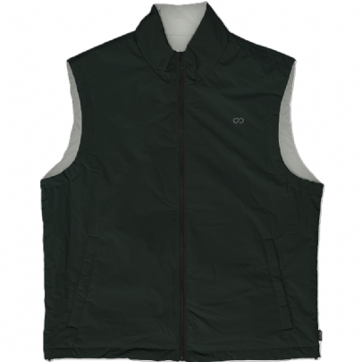 Aμάνικο γιλέκο διπλής οψης σε πράσινο σκούρο-γκρι του πάγου