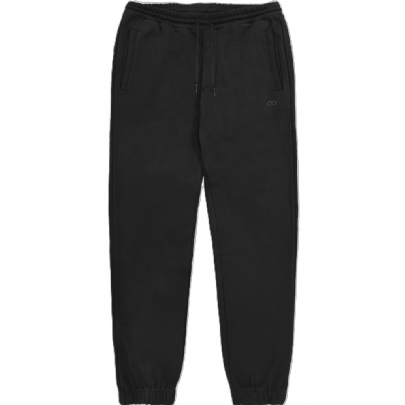 Φούτερ παντελόνι με χνούδι εσωτερικά με λάστιχο στον αστράγαλο σε μαύρο