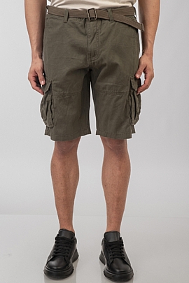 Shorts Cargo with Belt σε χακί