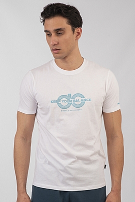 T-Shirt with High-Density Print σε λευκό