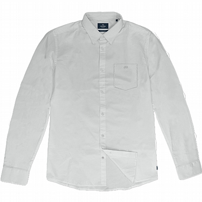 Shirt with Chest Pocket and Long Sleeves σε λευκό