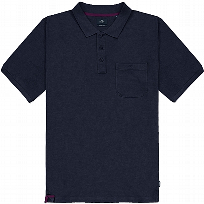 Polo pique με τσεπη σε μπλε σκούρο