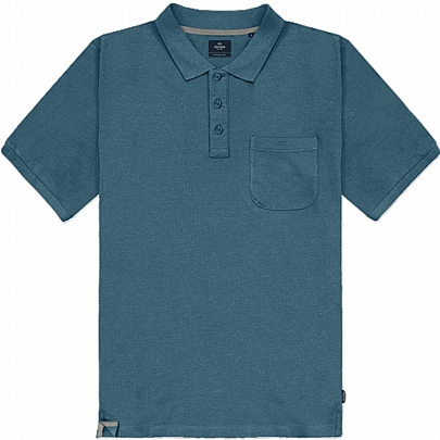 Polo pique με τσεπη σε πετρόλ(steel blue)