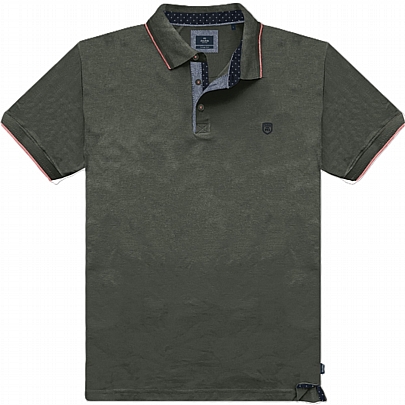 Πόλο ανδρικό πικέ premium σε χακί