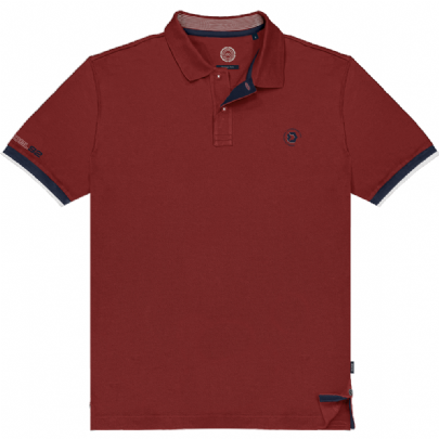 Ανδρικό μπλουζάκι πολο με λεπτομέριες σε χρώμα κόκκινο