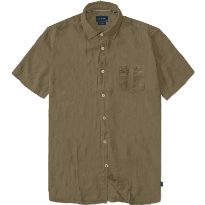 Πουκάμισο λινό κοντό μανίκι σε ταμπά